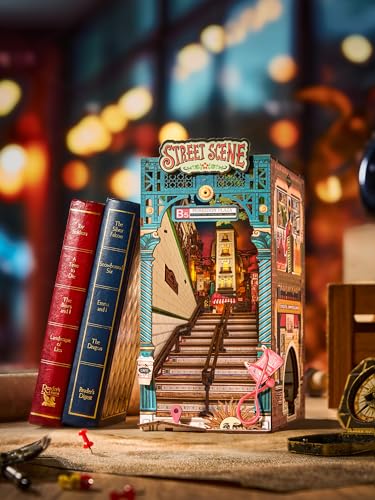 Rolife Book Nook Kit für Erwachsene DIY Miniature House mit Licht Street Scene Booknook Bausatz 3D-Holzpuzzle Bücherstütze für Regal Bibliothek Bücherregal Dekoration Rolife Book Nook Kit für Erwachsene DIY Miniature House mit Licht Street Scene Booknook Bausatz 3D-Holzpuzzle Bücherstütze für Regal Bibliothek Bücherregal Dekoration von Rolife