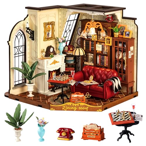 Rolife DIY Miniatur Haus Catherines Wohnzimmer Puppenhaus Bausatz für Erwachsene zum Basteln Miniatur Puppenhaus zur Heimdekoration Geburtstagsgeschenk für Mädchen von Rolife