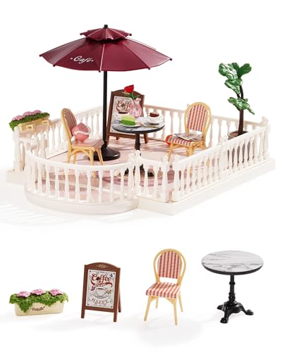 Rolife DIY Miniature House Kit Model Kits for Adults to Build Home Desk Bookshelf Decoration Craft Kits for Adults Gift Idea for Girls Boys Kids (Chic Café Terrace) von Rolife
