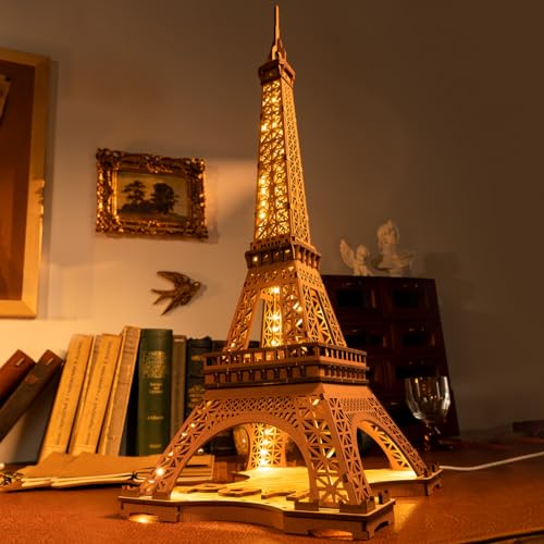 Rolife Eiffel Tower with Light-3D Wooden Puzzle-Home Desk Decoration Gift for Teens and Adults von Rolife