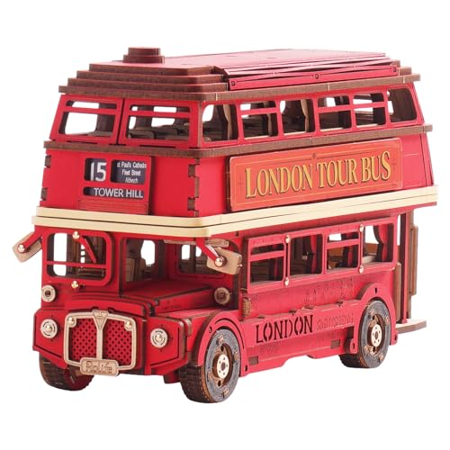 Rolife 3D Puzzle - Modellbausatz Erwachsene Holzpuzzle Auto, Holz Modellbau Wood Trick Heimdekoration Geschenke für Teenager(London Tour Bus) Rolife 3D Puzzle - Modellbausatz Erwachsene Holzpuzzle Auto, Holz Modellbau Wood Trick Heimdekoration Geschenke für Teenager(London Tour Bus) von Rolife
