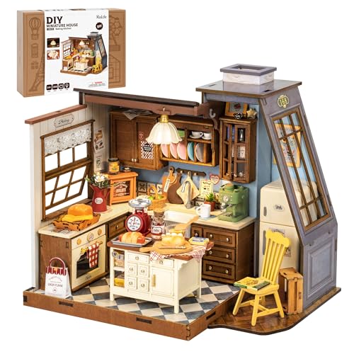 Rolife Miniaturhaus-Set für Erwachsene, Mini-Puppenhaus-Set aus Holz, Winziges Haus-Diorama-Bausätze, Geburtstag, Weihnachten, Basteln, Hobbys, Geschenk für Teenager, Kinder (Backküche) von Rolife