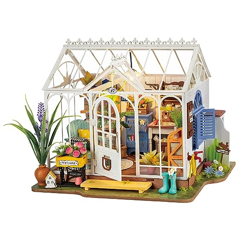 Rolife Puppenhäuser Miniatur Haus Kit mit Möbeln und LED-Licht Puppenhaus Holz Modellbausätze für Erwachsene und Kinder Bauen Weihnachten Geschenke für die Familie (Dreamy Garden) von Rolife