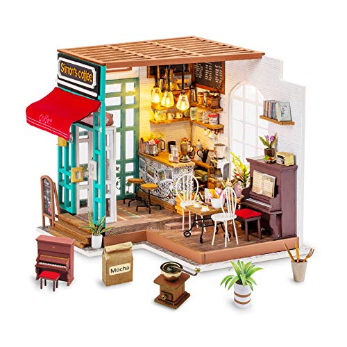 Rolife Puppenhaus Miniatur DIY Kit Coffeeshop Rollenspiel Spielzeug Puppenhaus Zimmer Modell Teenager Erwachsene - Simmons Kaffeehaus(DG109) von Rolife
