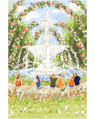 Rolife Puzzle 1000 Teile Erwachsene 50 x 75 cm Blaue Pappe Kinder Jigsaw Puzzle ab 8 Jahre Kinderpuzzle für Mädchen Jungen Weihnachten Geschenk (Afternoon Fountain) von Rolife