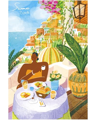 Rolife Puzzle 1000 Teile Erwachsene 50 x 75 cm Blaue Pappe Kinder Jigsaw Puzzle ab 8 Jahre Kinderpuzzle für Mädchen Jungen Weihnachten Geschenk (Amalfi Holiday) von Rolife