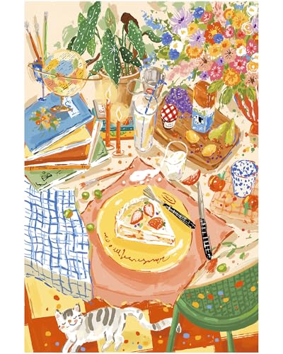 Rolife Puzzle 1000 Teile Erwachsene 50 x 75 cm Blaue Pappe Kinder Jigsaw Puzzle ab 8 Jahre Kinderpuzzle für Mädchen Jungen Weihnachten Geschenk (Leisurely Holiday) von Rolife