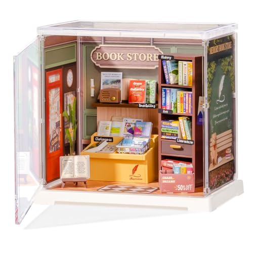 Rolife Super Creator DIY Miniaturhaus-Set Puppenhausdekoration, kleines Häuschen Weihnachts- und Geburtstagsgeschenk für Kinder, Modellbausatz für Erwachsene zur Selbstmontage (Memory Book Store) von Rolife
