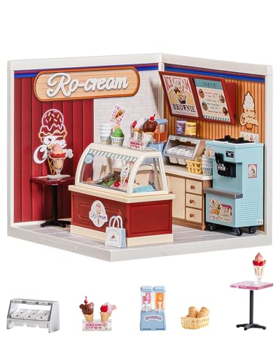 Rolife Super Creator – Leckeres EIS, DIY Miniaturhaus Bausatz mit Beleuchtung, Mini Puppenhaus für Figuren, Modellbausatz für Erwachsene & Kinder ab 8+, perfektes Weihnachts- oder Geburtstagsgeschenk von Rolife