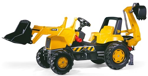 Rolly Toys 812004 - rollyJunior JCB Trettraktor (mit Frontlader und Heckbagger, für Kinder ab 3 Jahre, Flüsterlaufreifen) von Rolly Toys