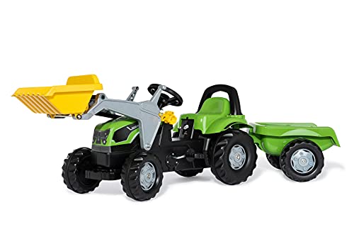 Rolly Toys rollyKid Deutz-Fahr 5115 G TB Trettraktor mit Anhänger (für Kinder von 2,5 bis 5 Jahren, Heckkupplung, Tretfahrzeug für Kinder) 023196 von Rolly Toys