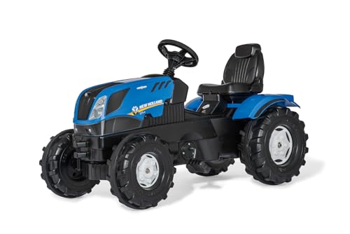 Rolly Toys rollyFarmtrac New Holland (für Kinder von 3-8 Jahre, verstellbarer Sitz, Flüsterlaufreifen, Front- und Heckkupplung) 601295, Blau von Rolly Toys