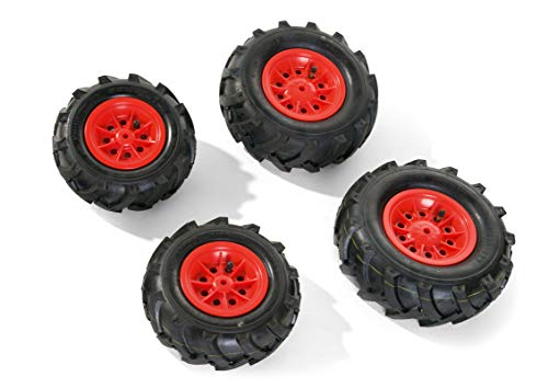 Rolly 40 985 3 Toys rollyTrac Air Tyres Luftbereifung (für RollyToys Fahrzeuge, Felge rot, Größen: 2x 260x95 / 2x 325x110) 409853 von Rolly Toys