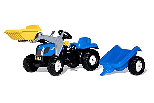 Rolly Toys 023929 - rollyKid New Holland T 7040 Trettraktor mit Anhänger (für Kinder von 2,5 bis 5 Jahren, Heckkupplung), blue, 161 x 47 x 55 cm Rolly Toys 023929 - rollyKid New Holland T 7040 Trettraktor mit Anhänger (für Kinder von 2,5 bis 5 Jahren, Heckkupplung), blue, 161 x 47 x 55 cm von ROLLY TOYS