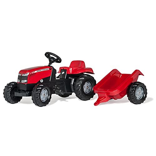 rolly toys | rollyKid Massey Ferguson | Kids Pedal Tractor with Loader and Trailer | 012305, Rot / Schwarz von Rolly Toys