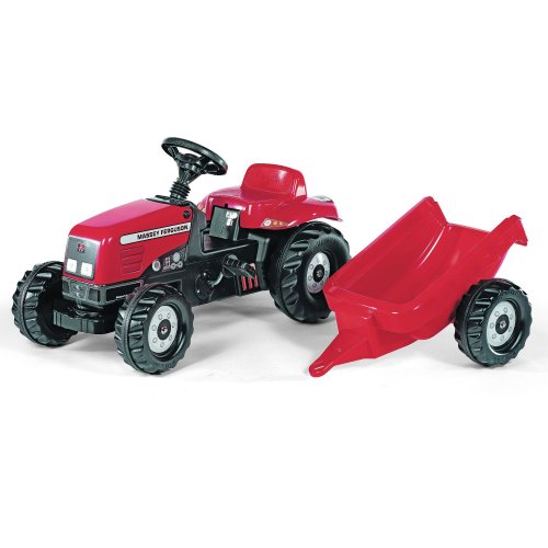 rolly toys | rollyKid Massey Ferguson | Kids Pedal Tractor with Loader and Trailer | 012305, Rot / Schwarz von Rolly Toys