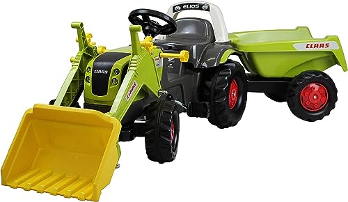 Rolly Toys 02 515 2 Trettraktor rollyKid Claas rollyKipper II (Tretfahrzeug mit Frontlader-Schaufel und Kipp-Anhänger, für Kinder von 2,5-5 Jahre) 025152 von ROLLY TOYS