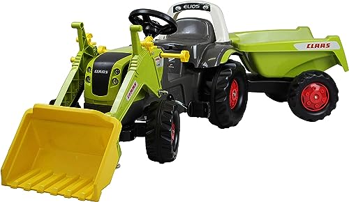 Rolly Toys Trettraktor rollyKid Claas rollyKipper II (Tretfahrzeug für Kinder mit Frontlader-Schaufel und Kipp-Anhänger, für Kinder von 2,5-5 Jahre) 025152 von Rolly Toys