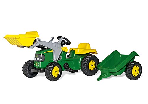 rolly toys | rollyKid John Deere | Kinder Trettraktor mit Frontlader und Anhänger | 023110 von Rolly Toys