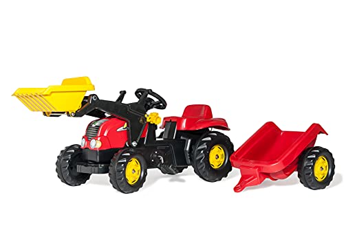Rolly Toys rollyKid-X Trettraktor mit Anhänger (für Kinder von 2,5 bis 5 Jahren, Heckkupplung) 023127 von Rolly Toys