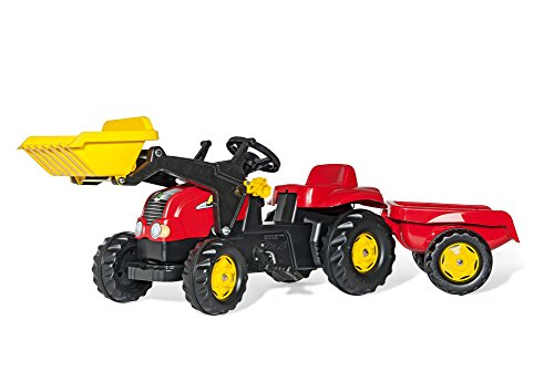 Rolly Toys rollyKid-X Trettraktor mit Anhänger (für Kinder von 2,5 bis 5 Jahren, Heckkupplung) 023127 von Rolly Toys