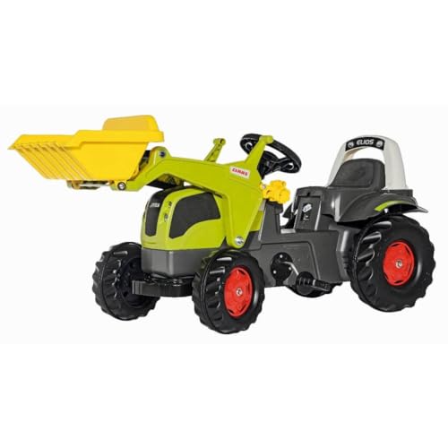 Rolly Toys Claas S2602507 rollyKid Elios Trettraktor (für Kinder von 2,5 bis 5 Jahre, mit Frontlader, Überrollbügel, Heckkupplung) 25077, grün, 110 cm × 47 cm × 55 cm von ROLLY TOYS