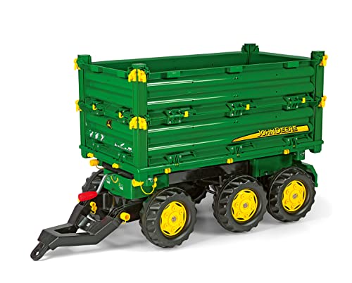 Rolly Toys rollyMulti Trailer John Deere Kipper (Dreiseitenkipper mit Gewindekurbel, Heckkupplung) 3 Jahre+, 125043 von Rolly Toys