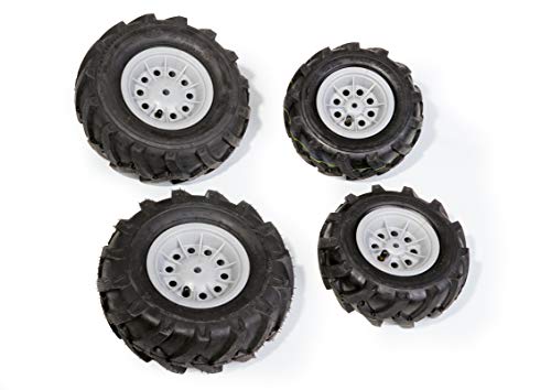 Rolly Toys 40 984 6 rollyTrac Air Tyres Luftbereifung (für RollyToys Fahrzeuge, Felge silber, Größen: 2x 325x110 / 2x 260x95) 409846 von ROLLY TOYS
