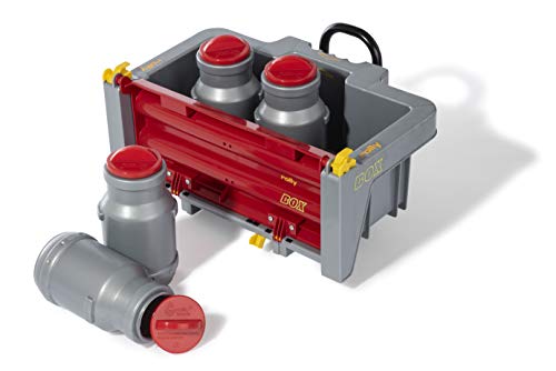 Rolly Toys 408894 rollyBox mit Milchkannen Transportmulde für Trettraktor (3-10 Jahre, Mulde kippbar, Heckklappe ABN.), Rot Silber von ROLLY TOYS
