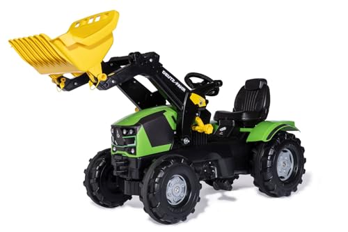 Rolly Toys rollyFarmtrac Trettraktor Deutz-Fahr 5120 (mit rollyTrac Lader, für Kinder von 3-8 Jahre, Sitz verstellbar, Flüsterlaufreifen) 611201 von Rolly Toys