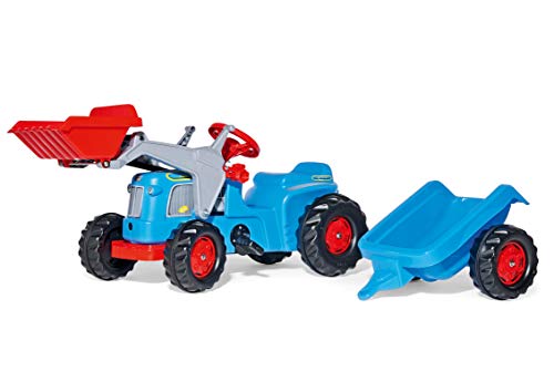 Rolly Toys 63/004/2 Traktor rollyKiddy Classic (inkl. rollyKid Lader + Trailer, Heckkupplung, für Kinder im Alter von 2 ½ - 5 Jahre, ohne Hupe) 630042, 162 cm × 46 cm × 53.5 cm von Rolly Toys