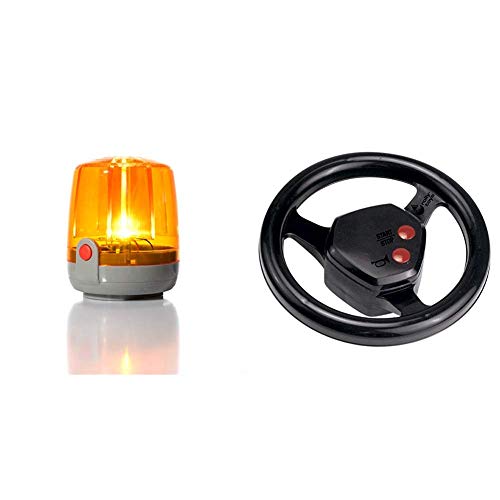 Rolly Toys Rundumleuchte Flashlight (LED Technologie; + Montageplatte; Orange) 409556 & rollySoundwheel Soundlenkrad (für RollyToys Fahrzeuge, mit Traktorgeräusch und Hupfunktion) 409235 von ROLLY TOYS