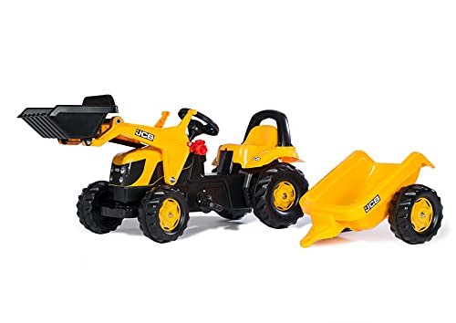 Rolly Toys S2602383 | rollyKid JCB| Kids Pedal Tractor with Loader and Trailer | 23837, Gelb von Rolly Toys