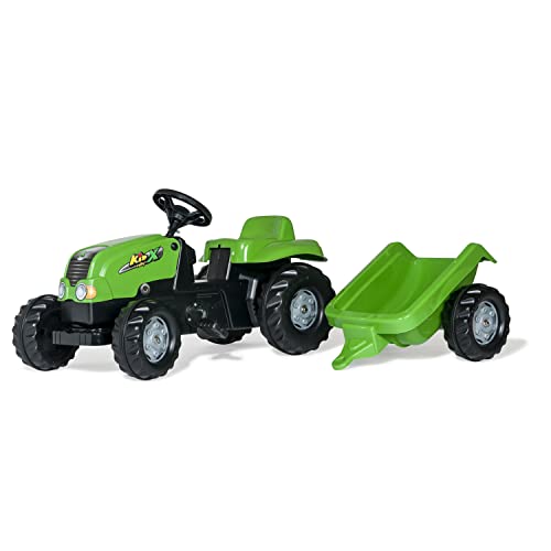 Rolly Toys rollyKid-X Trettraktor mit Anhänger (für Kinder von 2,5 bis 5 Jahren, Heckkupplung) 012169 von Rolly Toys