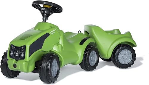 Rolly Toys Set Babyrutscher mit Anhänger rollyMinitrac Deutz Agrokid (Rutscher mit Ablagefach, ergonomische Fahrzeugkontur, Lenkrad mit Hupe, ab 1 ½ Jahren geeignet) 135899 von Rolly Toys