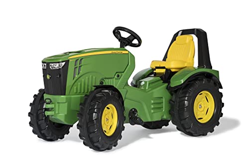 Rolly Toys Trettraktor John Deere rollyX-Trac Premium (für Kinder 3-10 Jahre, Verstellbarer Sitz, Traktor mit Flüsterlaufreifen, Ablagefach unter Motorhaube) 640034, grün von Rolly Toys