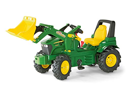 Rolly Toys rollyFarmtrac John Deere 7930 (mit Frontlader, für Kinder von 3 bis 8 Jahre, inkl. Traktor + Zubehör, Zweigangschaltung, Sitz verstellbar, Tretfahrzeug) 710126 von Rolly Toys