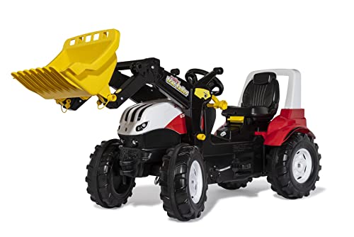 Rolly Toys rollyFarmtrac Steyr 6300 Terrus CVT 730001 (von 3-8 Jahre, Flüsterlaufreifen, längen-und höhenverstellbarer Sitz), rot von Rolly Toys