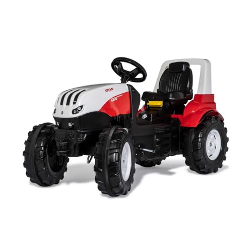 Rolly Toys rollyFarmtrac Trettraktor Steyr 6300 Terrus CVT 720002 (ab 3 Jahre, Flüsterlaufreifen, längen-und höhenverstellbarer Sitz), rot von Rolly Toys