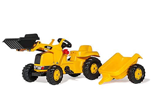 Rolly Toys rollyKid CAT Trettraktor mit Anhänger (für Kinder von 2,5 bis 5 Jahren, Heckkupplung) 023288 von Rolly Toys