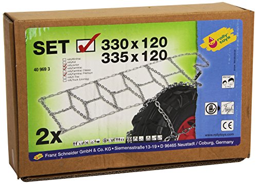 Rolly Toys rollySnowgrip Schneeketten (für Trettraktoren; Radgrößen: 325x110, 330x120, 335x120-12M; 2 Stück; einfache Montage) 409693 von ROLLY TOYS