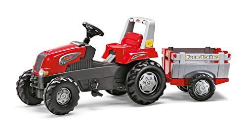 Rolly Toys 800261 - Trettraktor / rollyJunior RT Traktor (inkl. rollyFarm Trailer, verstellbarer Sitz, Flüsterlaufreifen) von Rolly Toys