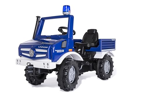 Rolly Toys Unimog THW Tretauto ab 3 Jahren (Auto zum selber Fahren, mit Blinklicht, Tretfahrzeug, Tretauto für Kinder, Kinderfahrzeug, Blau) 038305 von ROLLY TOYS