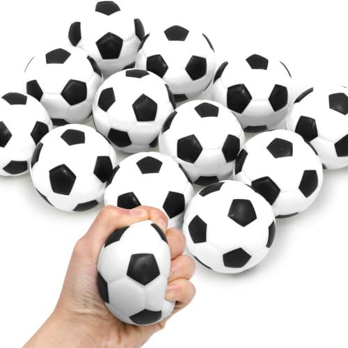 Mini Fußball, 12 Stück Antistressball Kinder, Stressball Kinder, Mini Sportbälle, Softball Fußball, Mini Fußball Spielzeug, Fußball Stressbälle für Kinder und Erwachsene von RolyEnttain