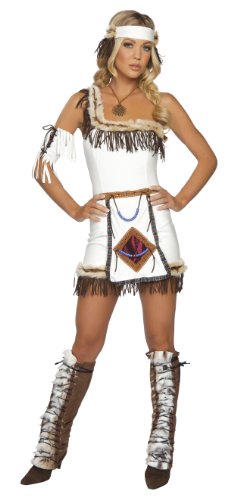Indianerin Kostüm 5teilig - braun/weiß - XS/S Indianerin Kostüm 5teilig - braun/weiß - XS/S von Roma Costume