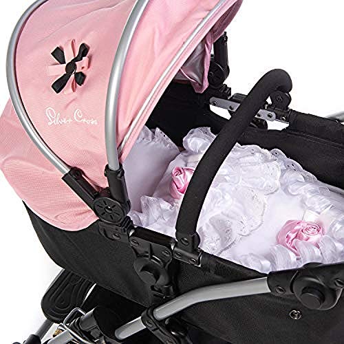 Roma Bettwäsche-Set für Puppenwagen, 2-teilig, weiße und rosa Rose Roma Bettwäsche-Set für Puppenwagen, 2-teilig, weiße und rosa Rose von Roma