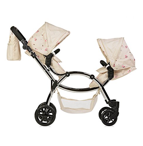 Roma Darcie Zwillingspuppenwagen in Creme, Geeignet von 3 bis 16 Jahren, Verstellbare Griffhöhe, 16 Kombinationen, Doppel-Puppenwagen Roma Darcie Zwillingspuppenwagen in Creme, Geeignet von 3 bis 16 Jahren, Verstellbare Griffhöhe, 16 Kombinationen, Doppel-Puppenwagen von Roma