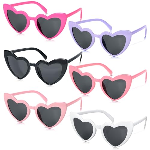 Romon Herz Sonnenbrille Damen, 6 Stück Herzbrille Party Brille Polarisierte Sonnenbrille Damen Herz Sonnenbrillen Herzförmige Bunte Herzbrille Partybrille für Geburtstagsfeier, Fasching, Karneval Romon Herz Sonnenbrille Damen, 6 Stück Herzbrille Party Brille Polarisierte Sonnenbrille Damen Herz Sonnenbrillen Herzförmige Bunte Herzbrille Partybrille für Geburtstagsfeier, Fasching, Karneval von Romon