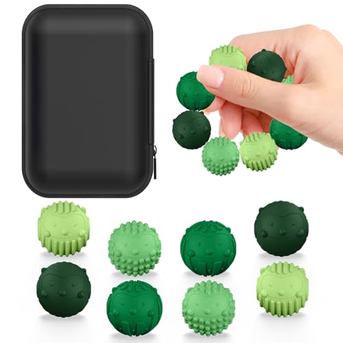 Rongrongago 8 Stück Magnetische Fidget Toys， Magnetkugeln Anti Stress Bälle，Anti Stress Spielzeug aus Silikon，Magnetkugeln aus Silikon，Anti Stress Angstspielzeug für Erwachsene und Kinder（grün） von Rongrongago