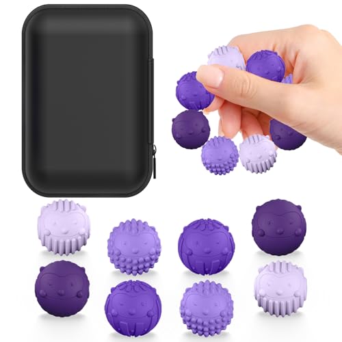 Rongrongago 8 Stück Magnetische Fidget Toys， Magnetkugeln Anti Stress Bälle，Anti Stress Spielzeug aus Silikon，Magnetkugeln aus Silikon，Anti Stress Angstspielzeug für Erwachsene und Kinder（Purpurrot） von Rongrongago